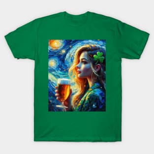 Irish Girl in Starry Night T-Shirt